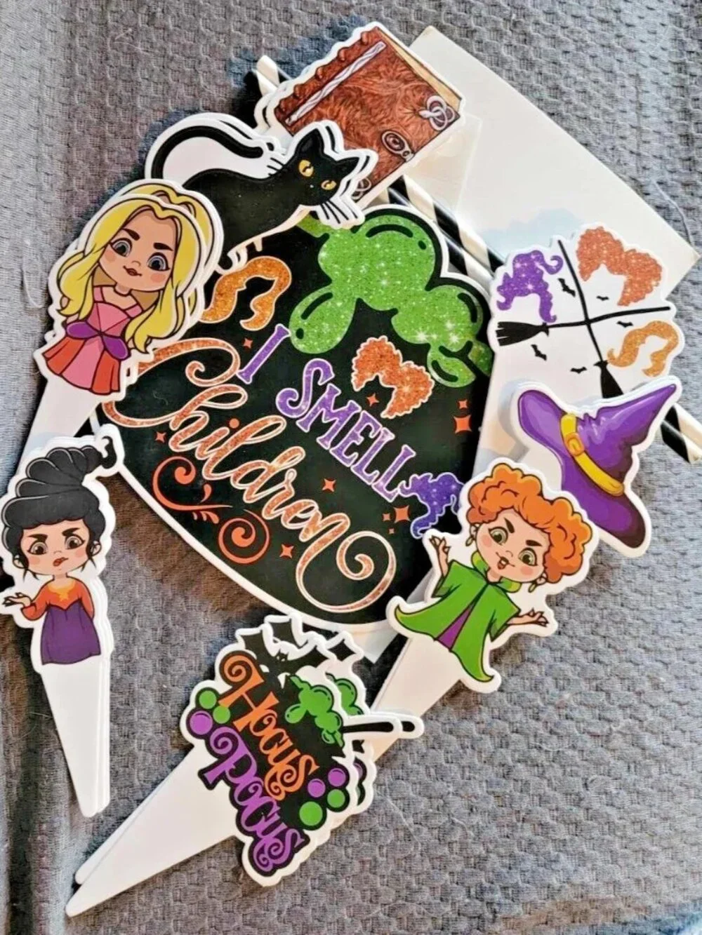 new disney HOCUS POCUS CAKE TOPPER & CUPCAKE TOPPERS sanderson sisters